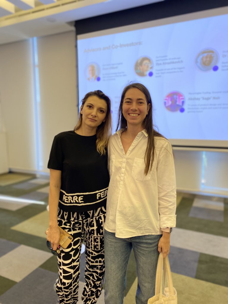 Two beautiful female CEO of startups in black and white shirts