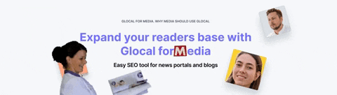 Heading with text Expand your readers base with Glocal for Media